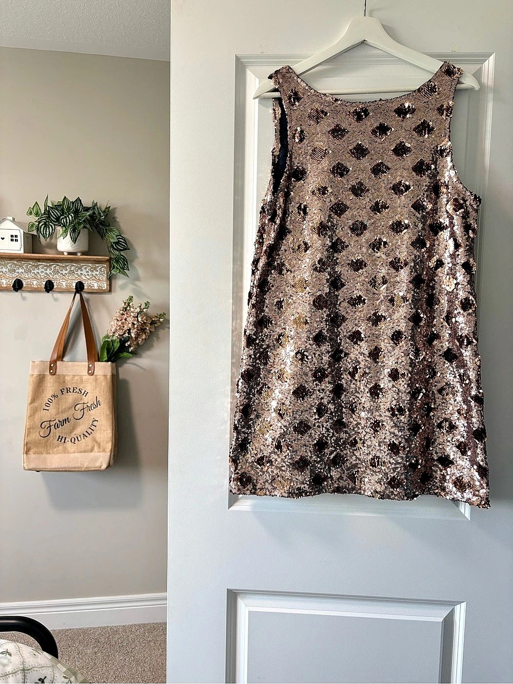 Zara Rose Gold Sequin Mini Dress